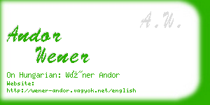 andor wener business card